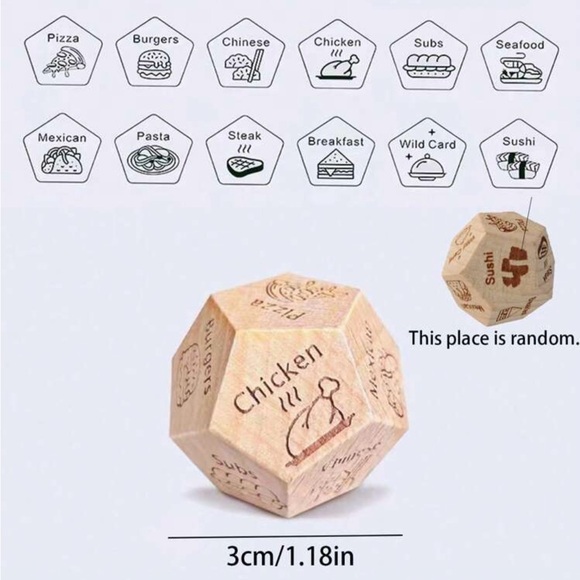 Wooden Decision Dice - Picture 3 of 6
